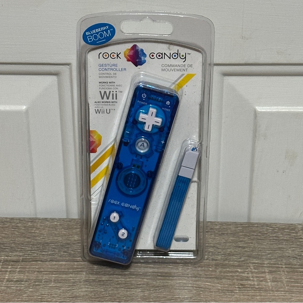 PDP Rock Candy Gesture Controller For Nintendo Wii/Wii U Blueberry Boom‎ New